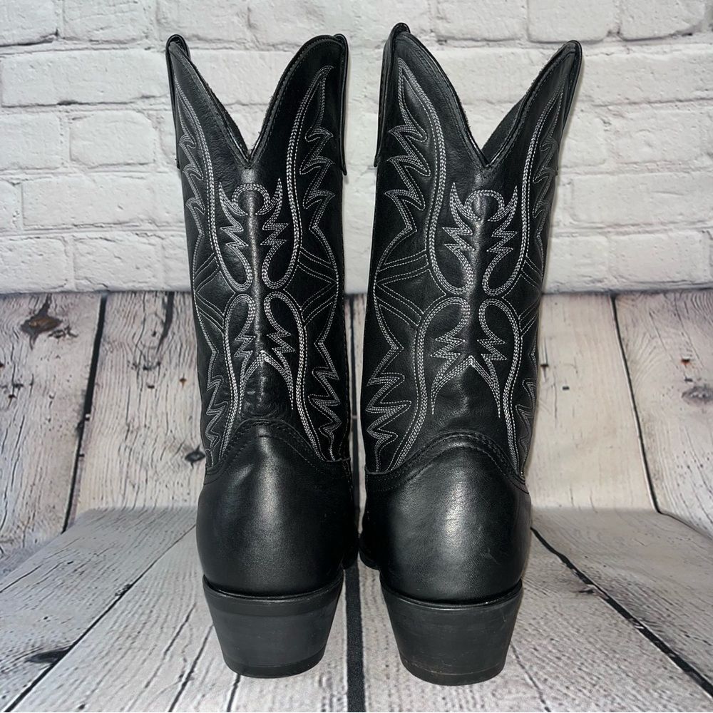 ✅SOLD✅ Laredo Western Birchwood Black Leather Cowboy Boots Size 10.5 - Picture 6 of 17
